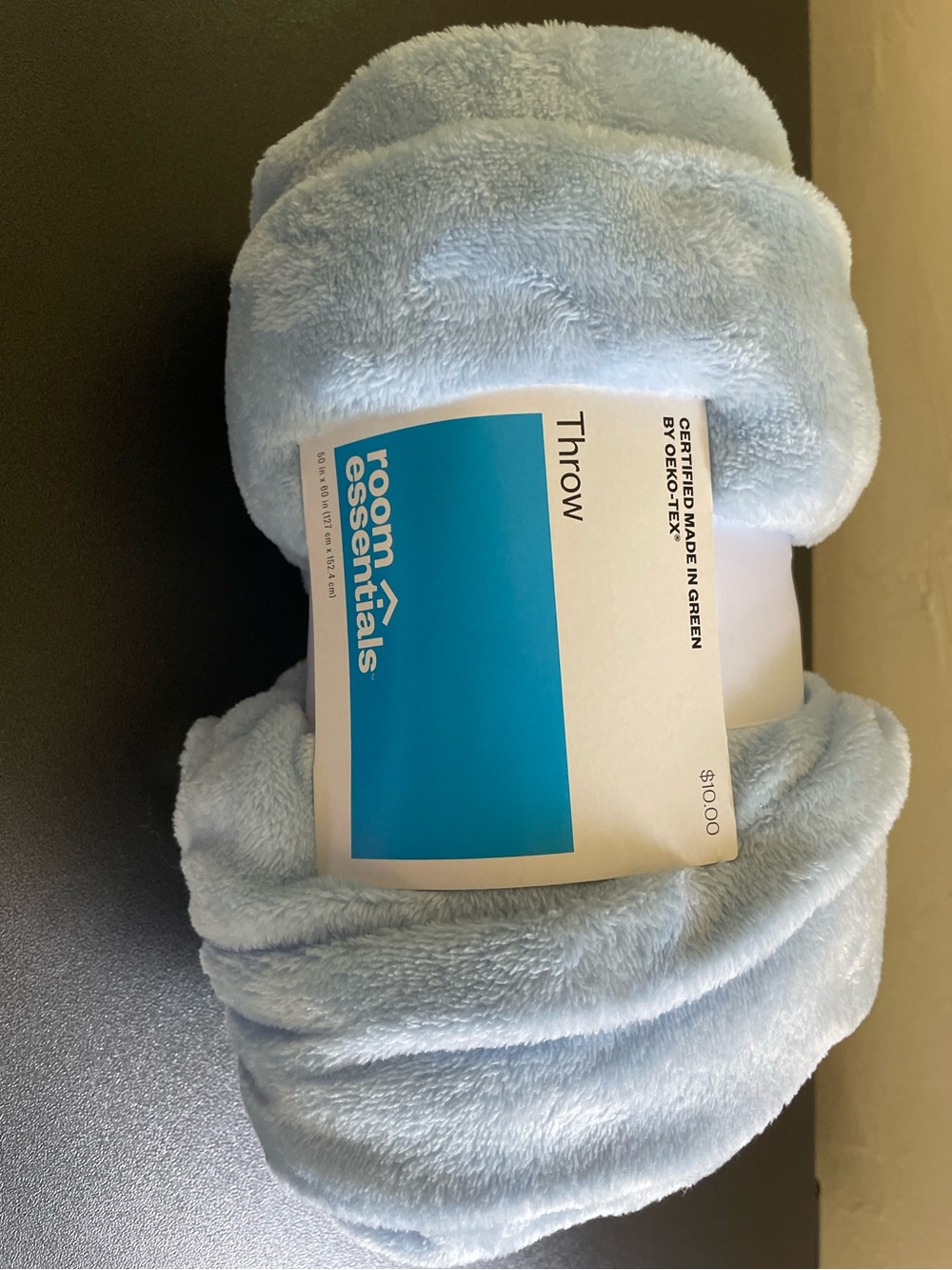 Room Essentials Soft Blue Plush Throw Blanket 50” x 80